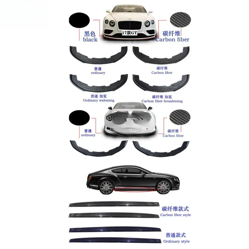 Hot Selling Body Kit for Bentley Continental Gt Upgrade Car Bumper Assembly Engine Hood Side Skirt Fender Led Headlight Bodykit view 2