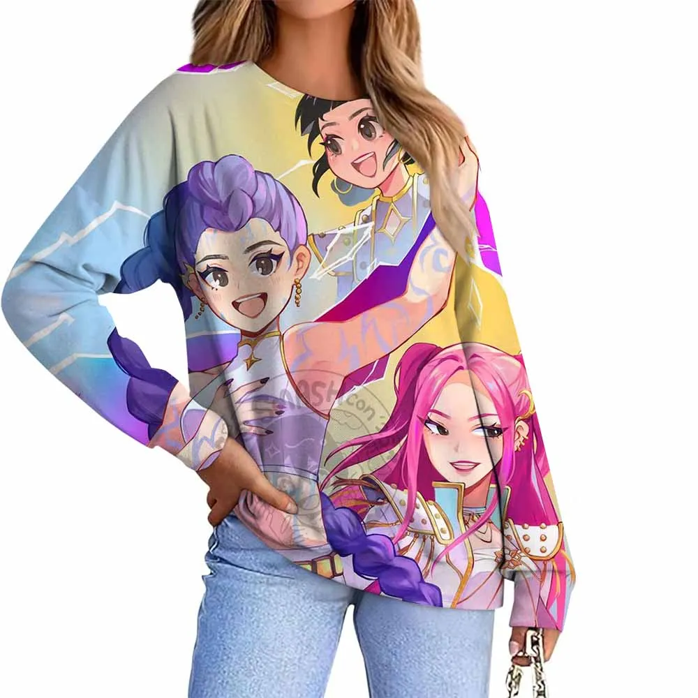 Maßgeschneidertes grenzüberschreitendes Sweatshirt Huntrix Kpop Witch Hunt bedruckter Rundhalsausschnitt, volle Ärmel, andere Streetwear-Stil