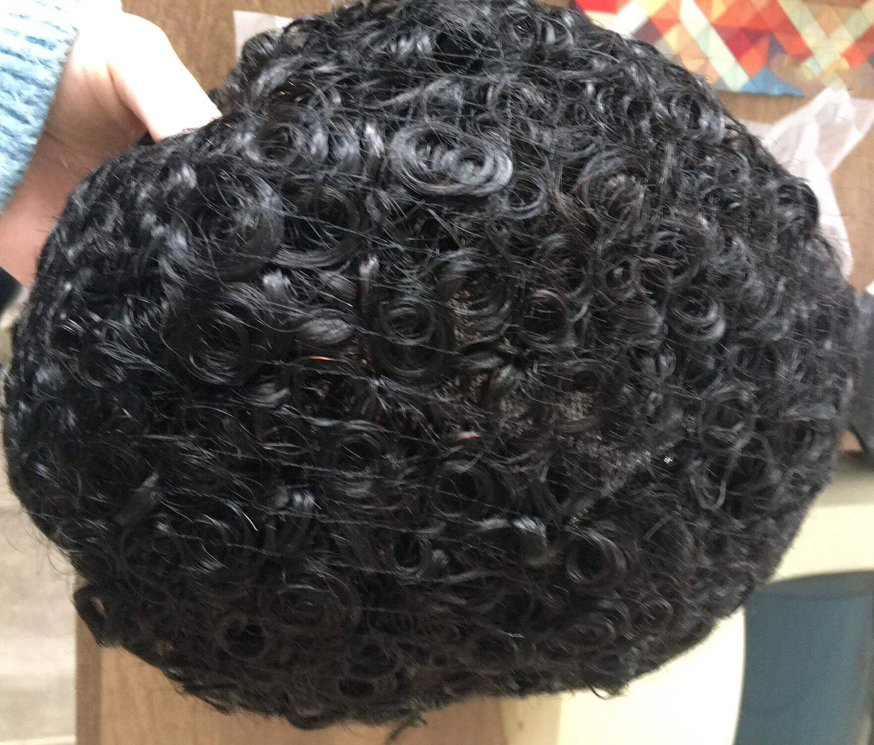 غير قابل للاكتشاف رقيقة الجلد السيليكون الرجال الشعر البشري الأفرو مجعد 15 مللي متر دائم استبدال الشعر المستعار للذكور 1 #   1B50 #   شعر مستعار للجلد 0.1 ملم #4