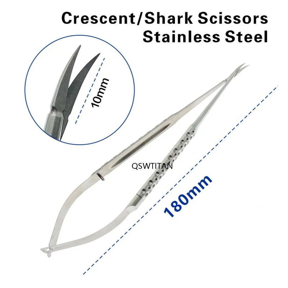 Microscopic Instruments Crescent Shark Scissors Micro Scissors Stainless Steel/Titanium Surgery scissors