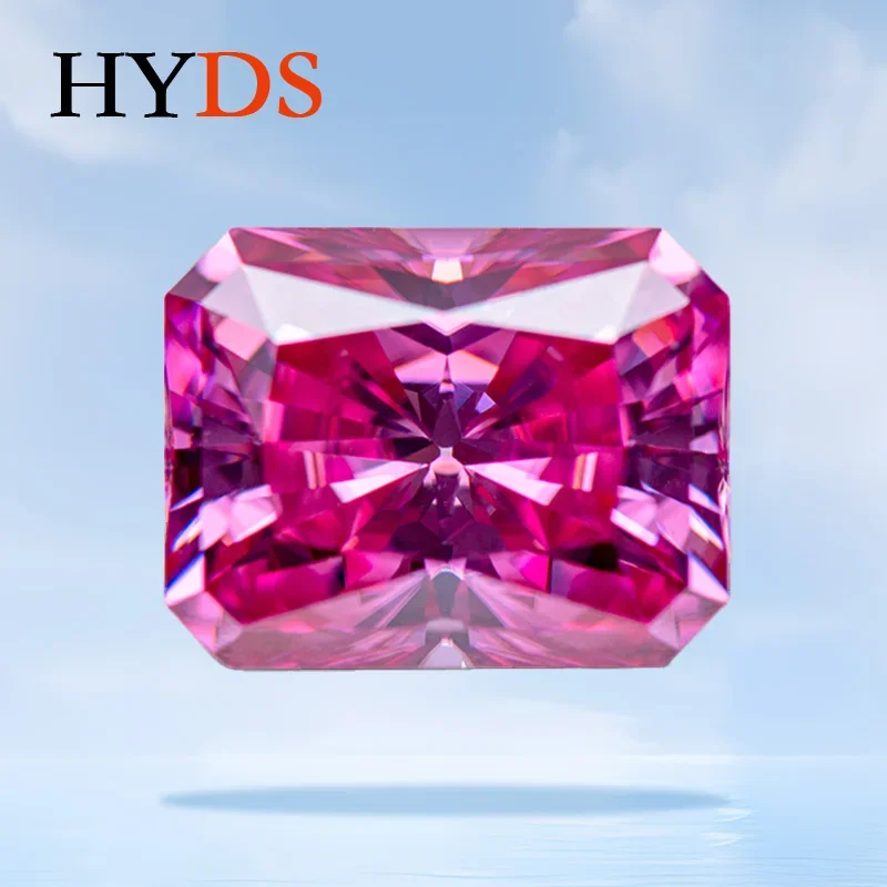 

Moissanite Stonee Gemstone Pink Color VVS1 Radiant Cut Beads for DIY Fashion Charms Jewelry Making Materials with GRA Certificat