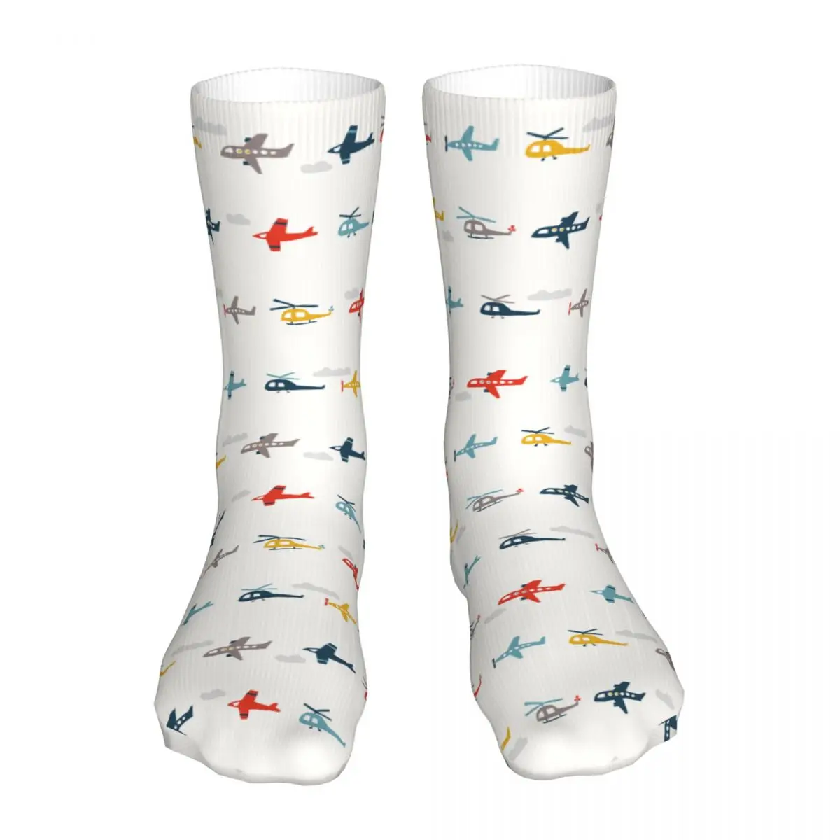 Compression Cartoon Planes Women Socks 2022 Men Bike Sock