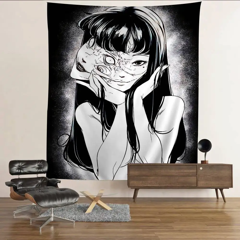 Japan Anime Junji Ito Cartoon Tapisserie Kunst Science Fiction Zimmer Home Decor Wandbehang Blätter