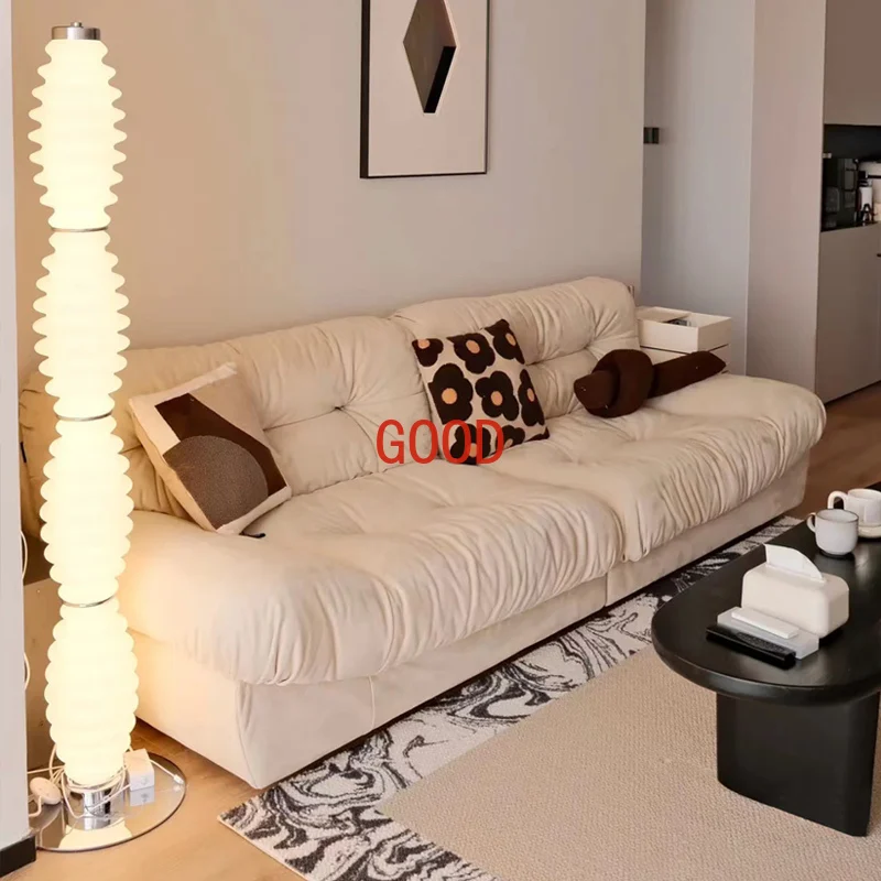 Cloud matte fabric sofa living room Internet celebrity cream wind size apartment down straight sofa