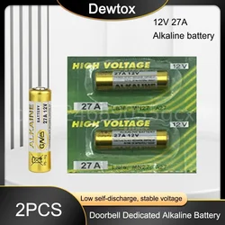 2PCS 12V A27 27A G27A MN27 MS27 L828 Alkaline Battery For Toys Alarm Doorbell Remote Control V27GA ALK27A A27BP K27A Dry Cell