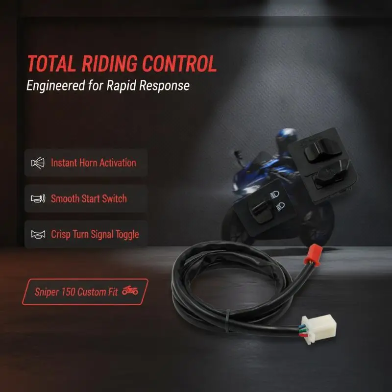 Motorcycle Headlight Turn Signal Control Switch Shockproof No Drilling Needed Fit for 150 Motorbike Adventure Riding