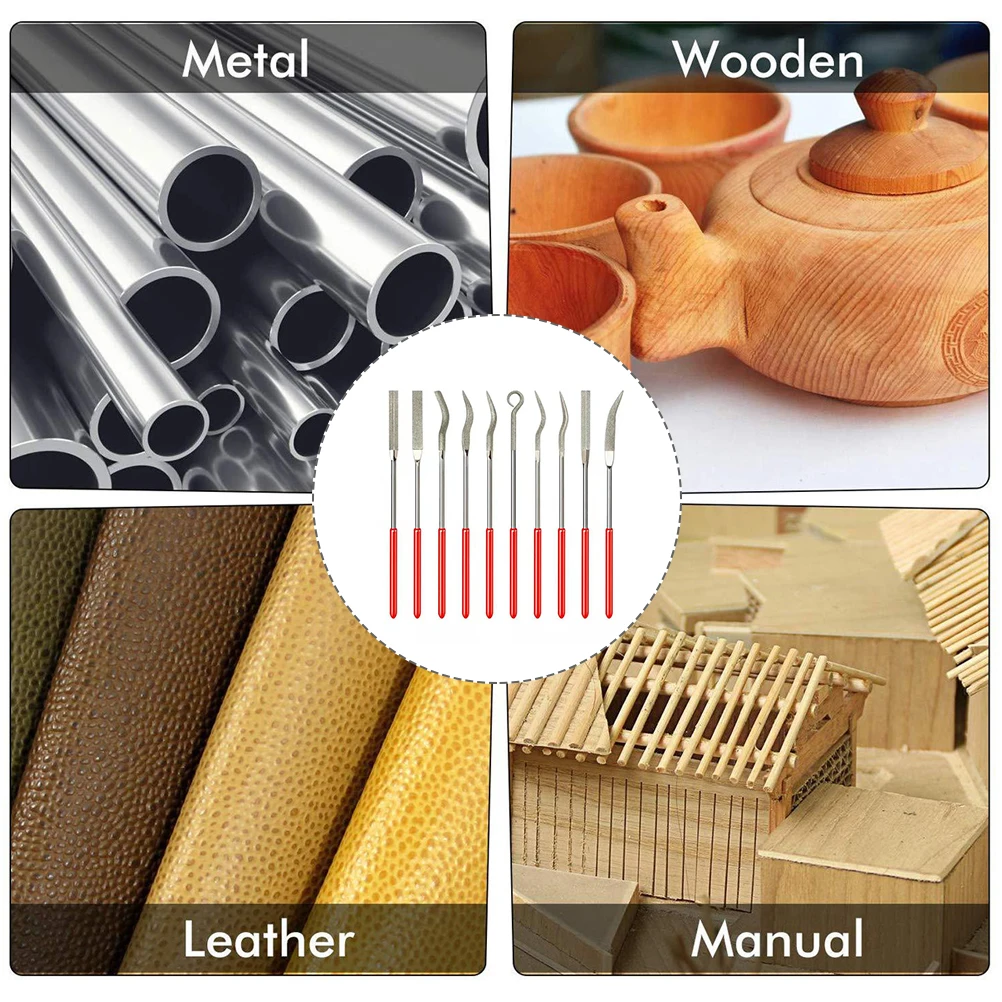 

10Pcs Multipurpose Polishing Files for Wood Metal Handcrafts DIY Tools Jewelry DIY File Flat File Handcrafts Tools