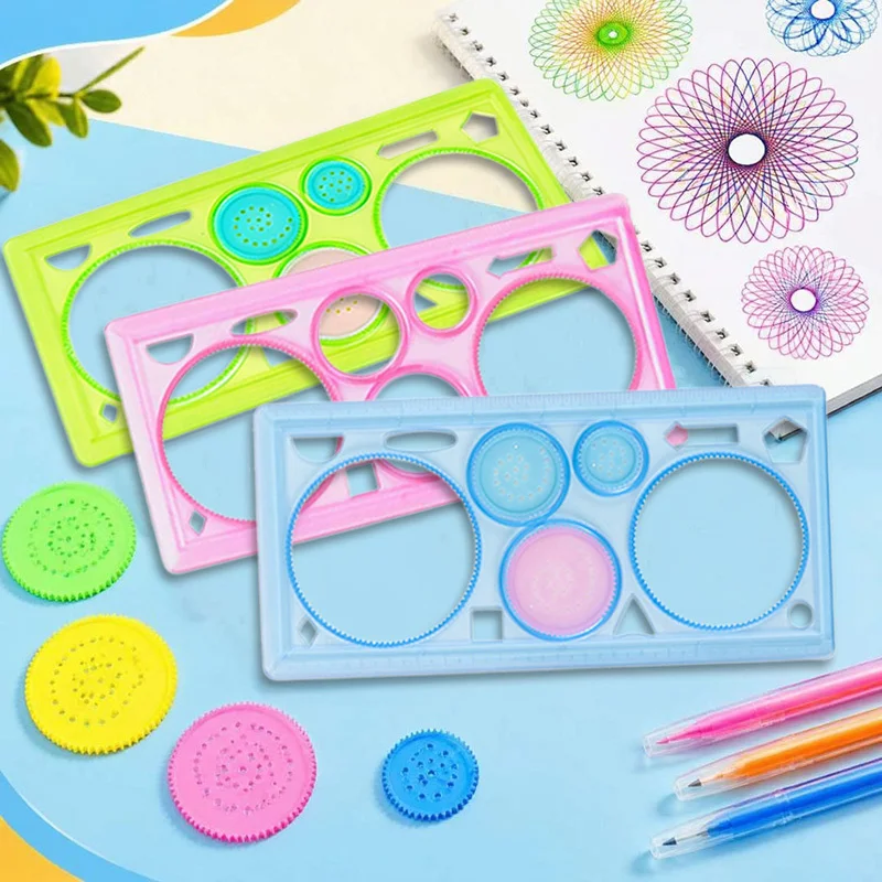 1/4/10/20pcs Random Color Geometry Spirograph Drawing Stencil Set Painting Template Ruler Art Craft Creative Gifts Learning TMZ