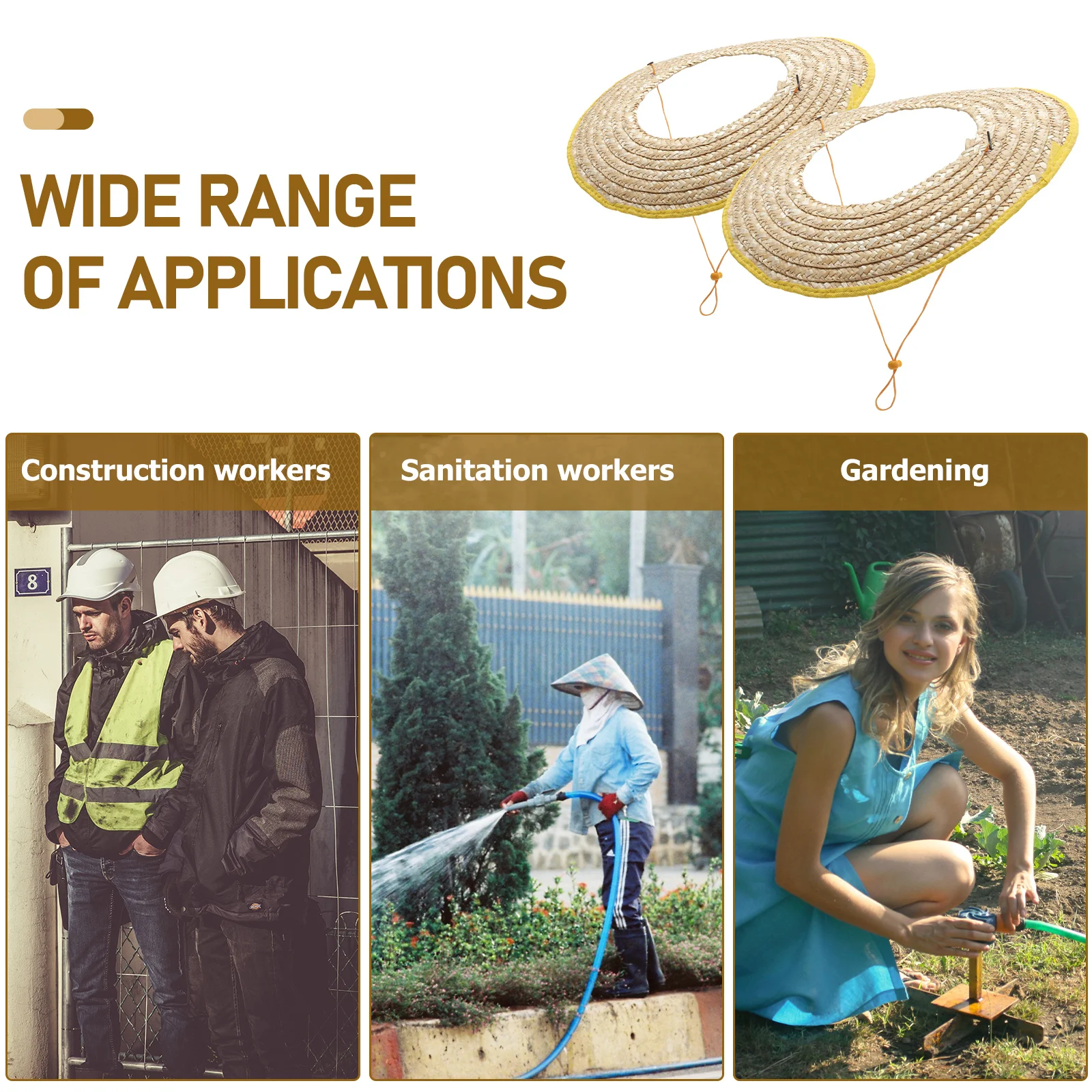 

2pcs Sun Visor Reflective Sunshade for Hard Hats 50cm 45cm Safety Straw Work Wide Brim Gardening Building Helmets Accessories