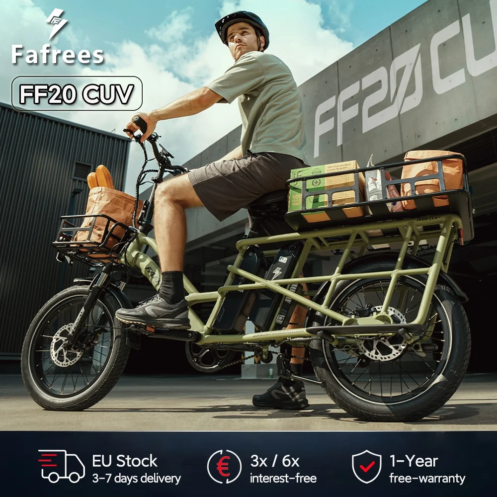 Fafrees FF20 CUV Elektrofahrrad für Erwachsene 250W Cargo E-Bike mit 48V 24Ah/30Ah Abnehmbarem Akku 100-120km Reichweite