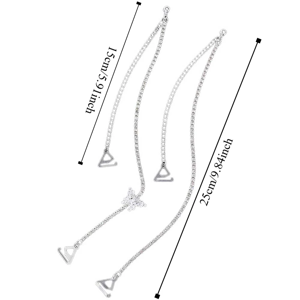 Sutiã de cristal borboleta alças de ombro acessórios íntimos fivela antiderrapante cinto pérolas alças de ombro imitação de pérolas