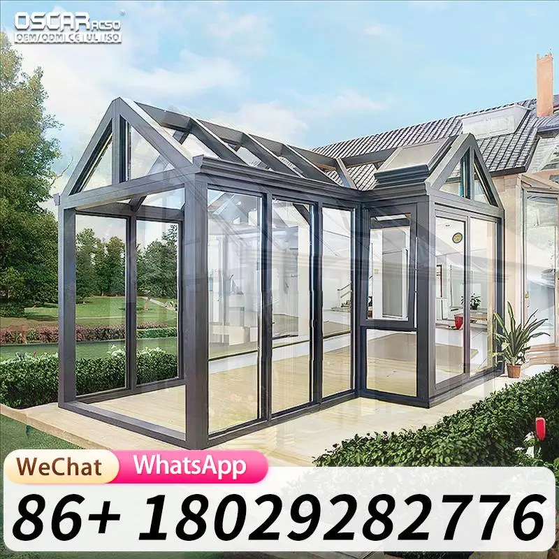 2025 China Manufacturer Direct Aluminum Glass Sunroom Winter Garden Conservatory Patio Enclosure Free Standing Custom Built All