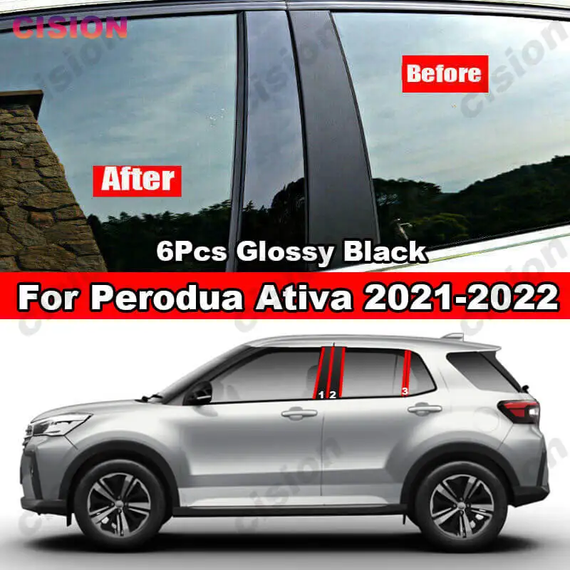 Como melhorar o design do seu Perodua Ativa com capas de coluna de porta de efeito de espelho
