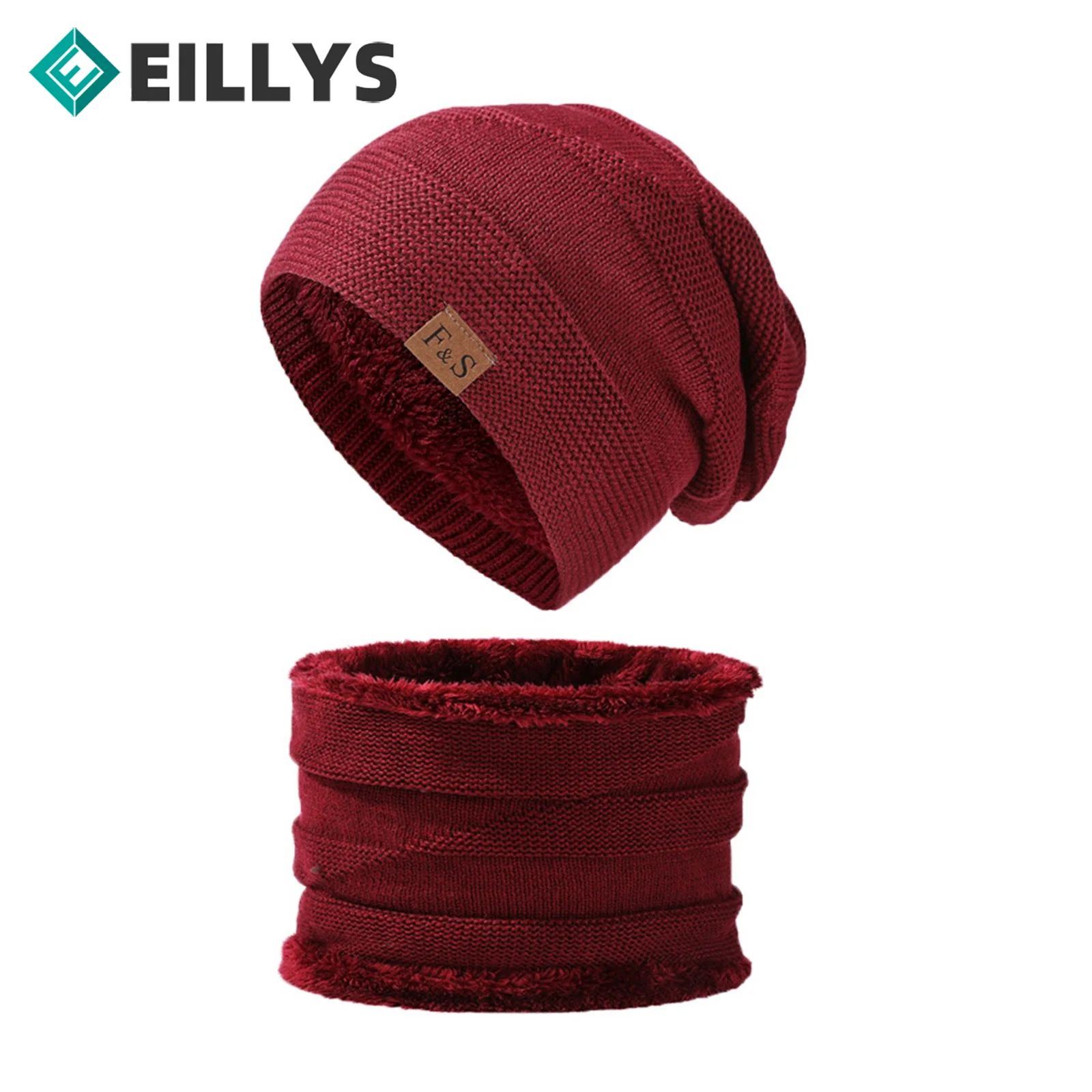 

Men Women Warm Soft Knitted Hat Scarf Set Velvet Skullies Beanies Hats Scarves Winter Hat Scarf Sets Women Girls Caps Gloves Set
