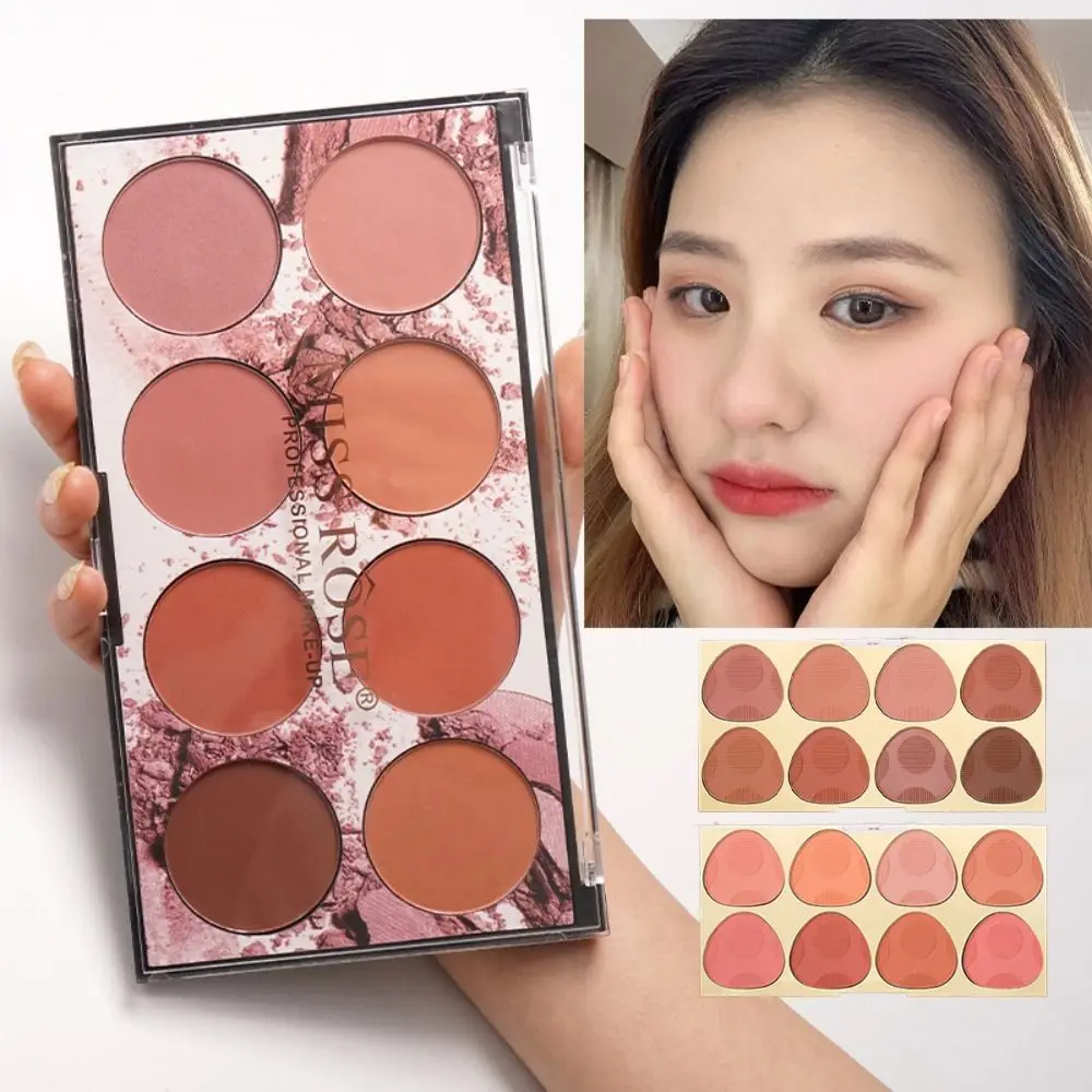 

Fashion Waterproof Powder Blusher Brightening Effect Long-lasting Makeup Palette Blendable 8Colors Blush Palette Women