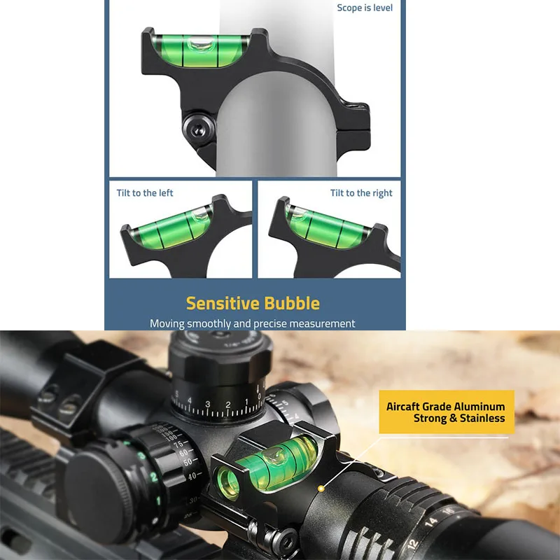 CVLIFE Scope Level for 30MM Tube Heavy-Duty Scope Leveling Kit Precision Anti-Cant Scope Level Bubble for Outdoor Activities