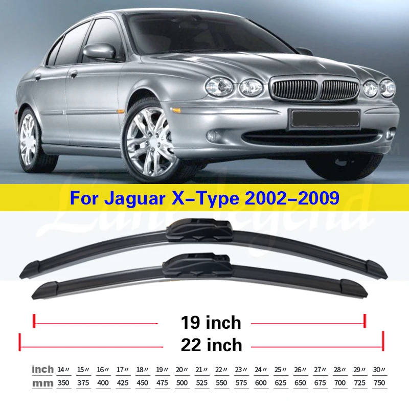 Escobillas de limpiaparabrisas para coche, accesorio para Jaguar x-type 2002-2009, 22 "+ 19", 2006, 2007, 2008