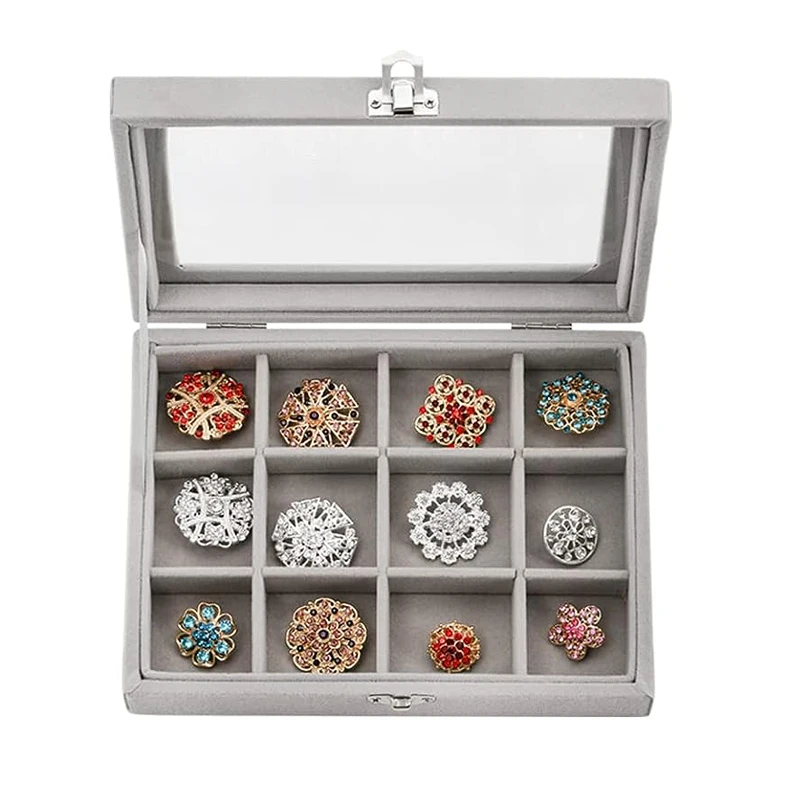 Hot Sales Fashion Portable Velvet Jewelry Ring Jewelry Display Organizer Box Tray Holder Earring Jewelry Storage Case Showcase