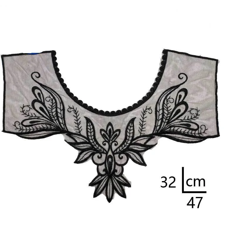 2PCS Water soluble lace corsage embroidery collar mesh bottom embroidery collar fake collar DIY clothing accessories