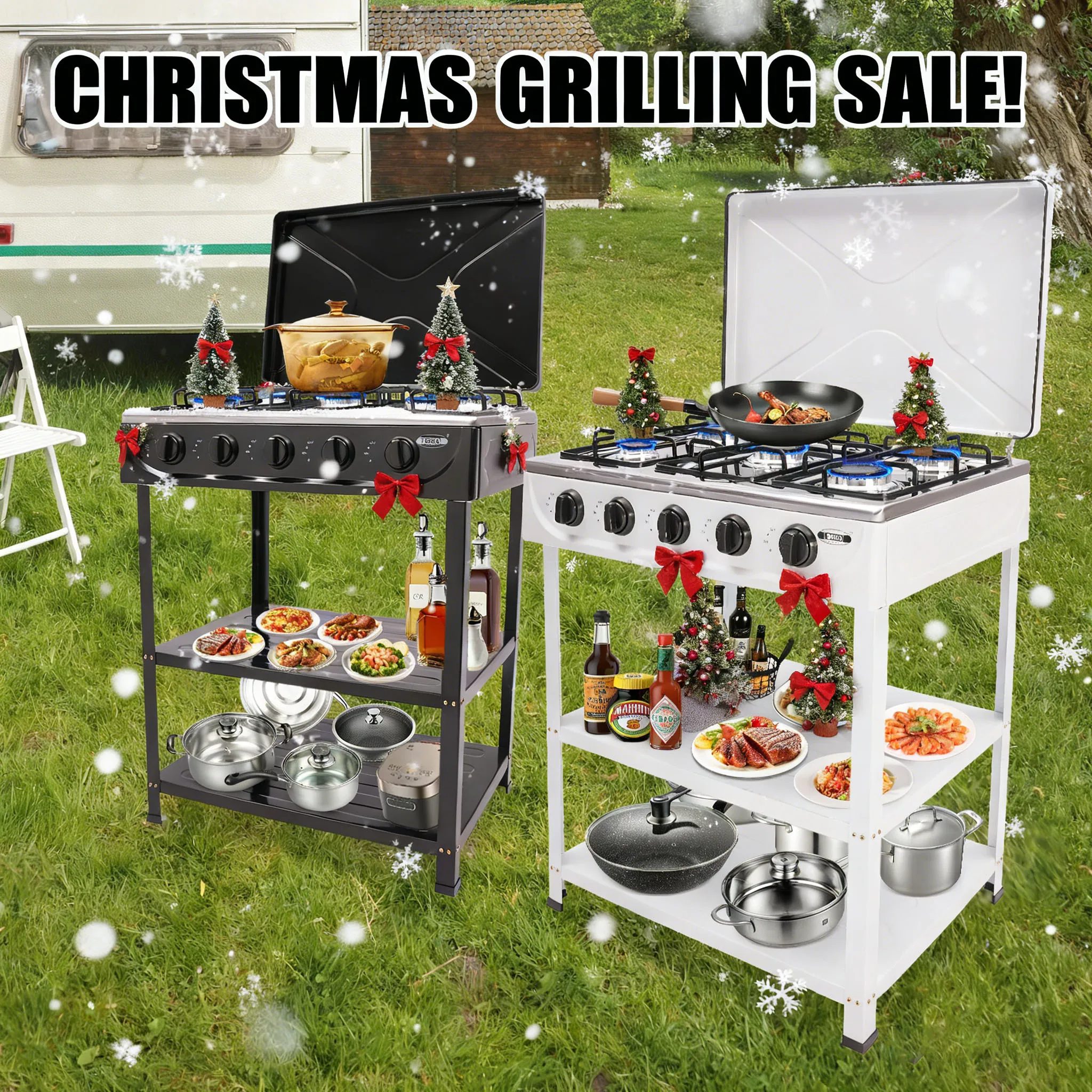 

5 Hearth Grill, Gas Grill, 2.5 kW Burner,Freestanding, For Home Cooking, Outdoor Grilling, Camping, Fishing, RV, Christmas Party