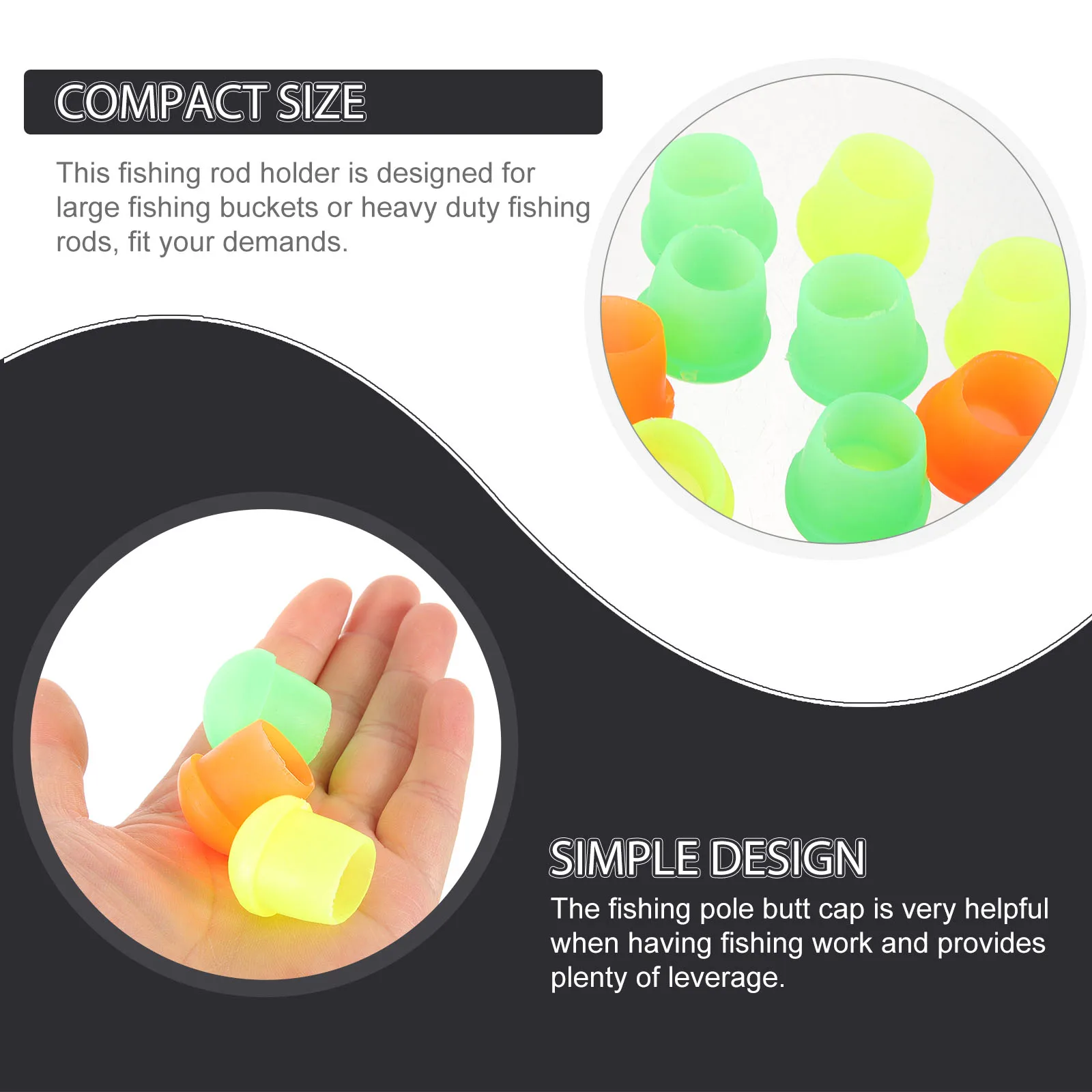 

10pcs Fishing Rod Butt Caps Silicone End Protectors for Outdoor Replacement Random Color Fits Rods with Small Hole