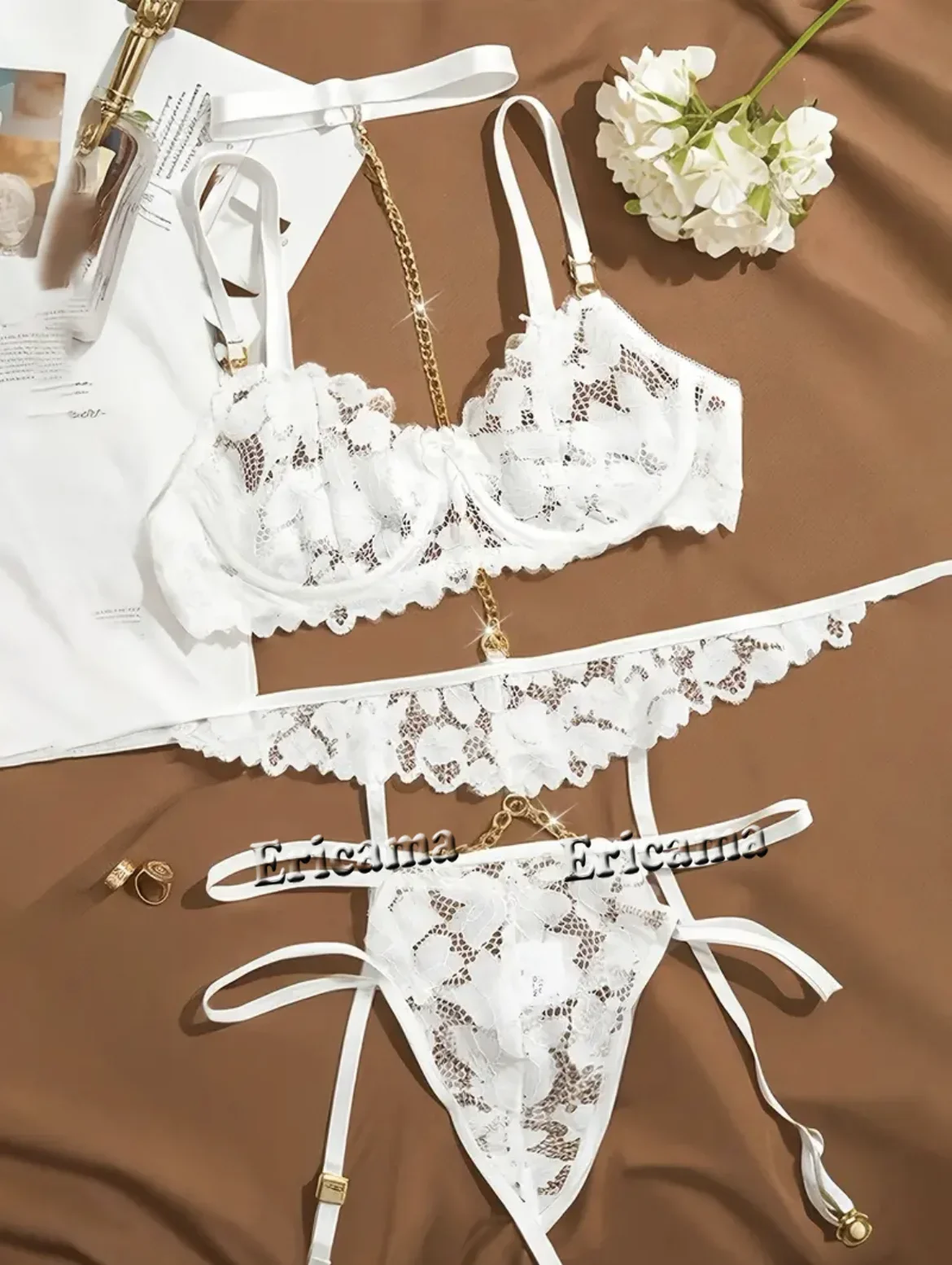 

Women Transparent Bra And Panty Garter Underwear Set Hot Erotic Sexy Costumes Underwear Open Bra Thong Sexy Lingerie Sets