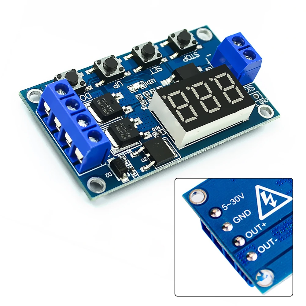 MOS Tube Control Module DC12V 24V Dual MOS LED Digital Delay Controller Trigger Cycle Timer Delay Switch
