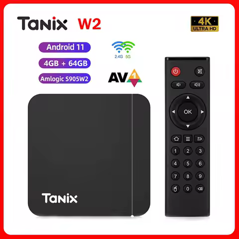 Tanix W2 Smart TV Box Android 11 Amlogic S905W2 4G 32G 64G AV1 BT TVBOX 2.4G&amp;5G Dual Wifi 4K HD Set Top Box Media Player