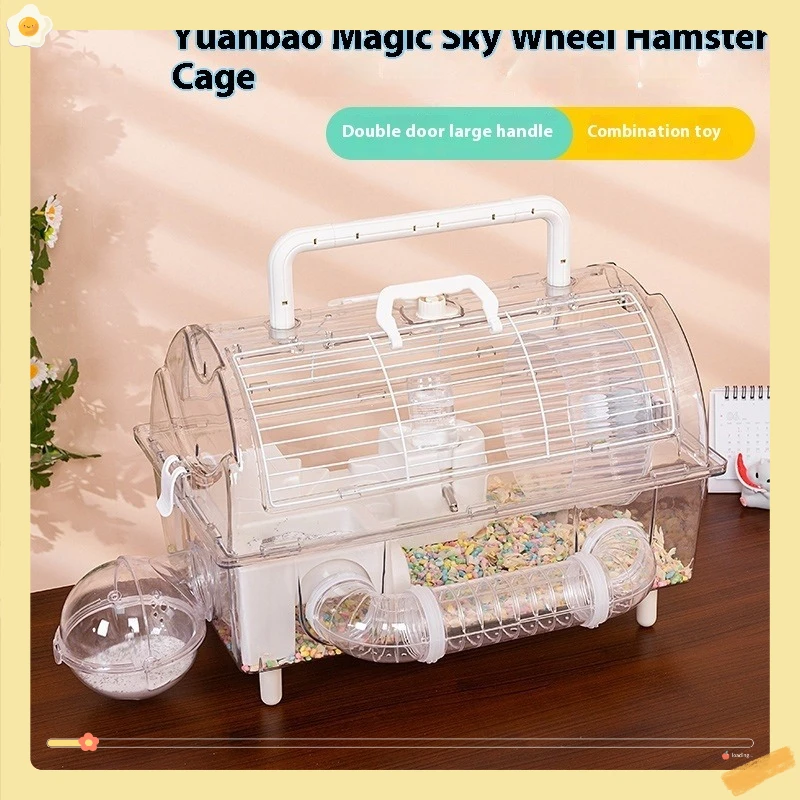 

Легко чистящаяся клетка для маленьких домашних животных, прозрачная закрытая роскошная вилла, дом, полный набор принадлежностей для хомяка, песчанки и декора