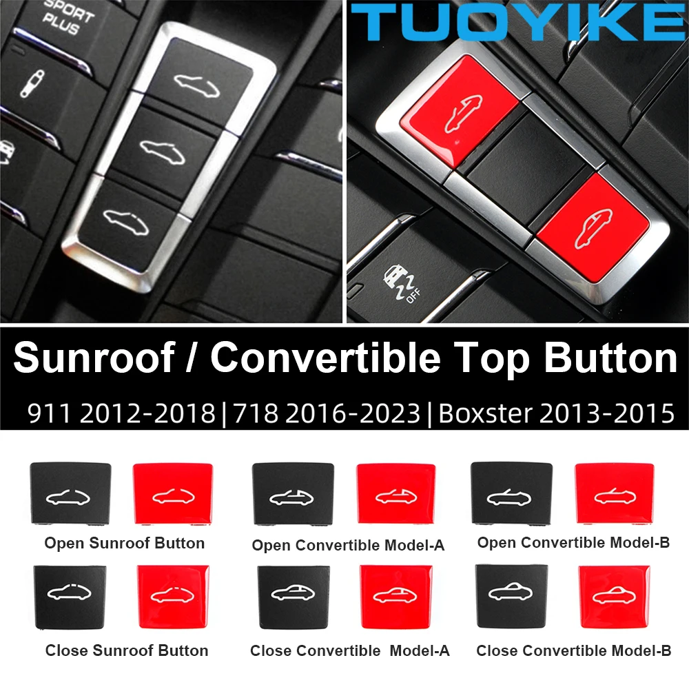

Interior Sunroof Skylight Convertible Top Push Switch ON Off Button Control Trim For Porsche Coupe 911 718 Boxster 2016-2023