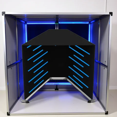 Fondo RGB negro portátil de 7,5x7,5 pies para fiesta, evento, fotomatón, telón de fondo LED 360, recinto para fotomatón