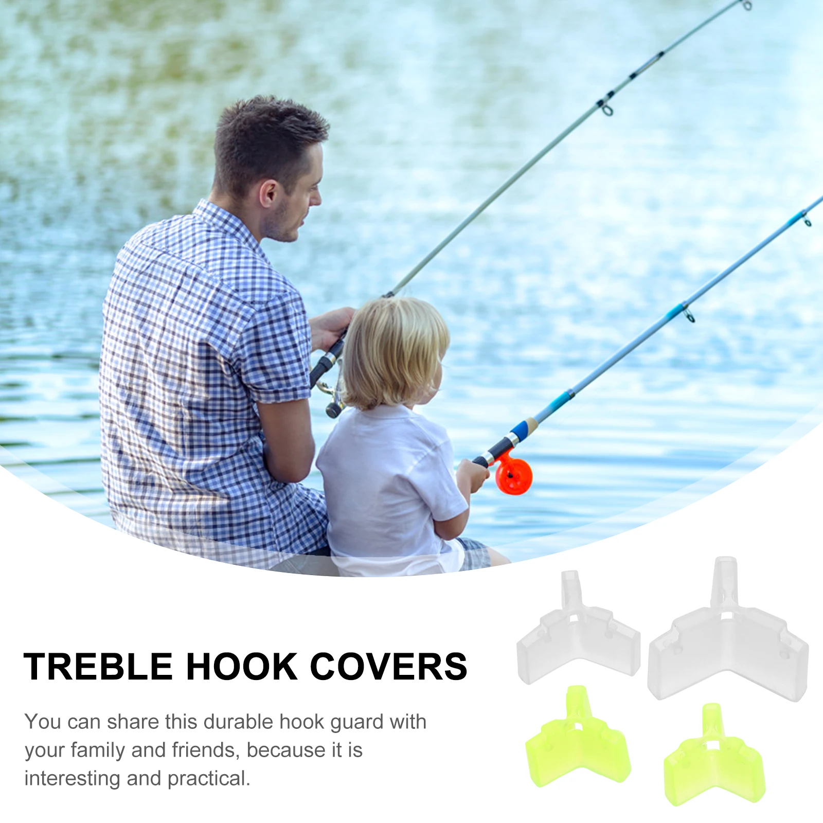 

80pcs Thickened Cap Fishing Hook Protector Treble Hook Covers Anti for Fishing Tools Durable Polypropylene Bonnet