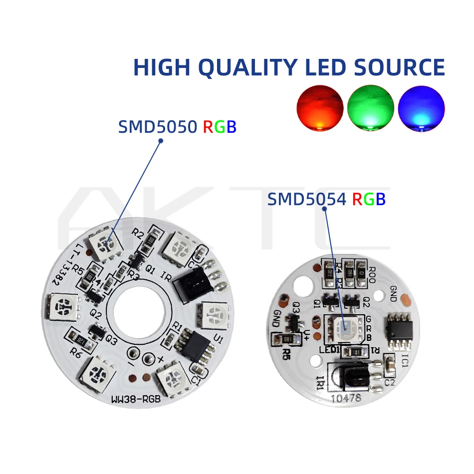 Nowa kolorowa okrągła tablica świetlna RGB 5V OD 31/38 mm Bezprzewodowy pilot na podczerwień i kabel przełącznika USB 1,5 m do podstawy ozdobnej DIY LED