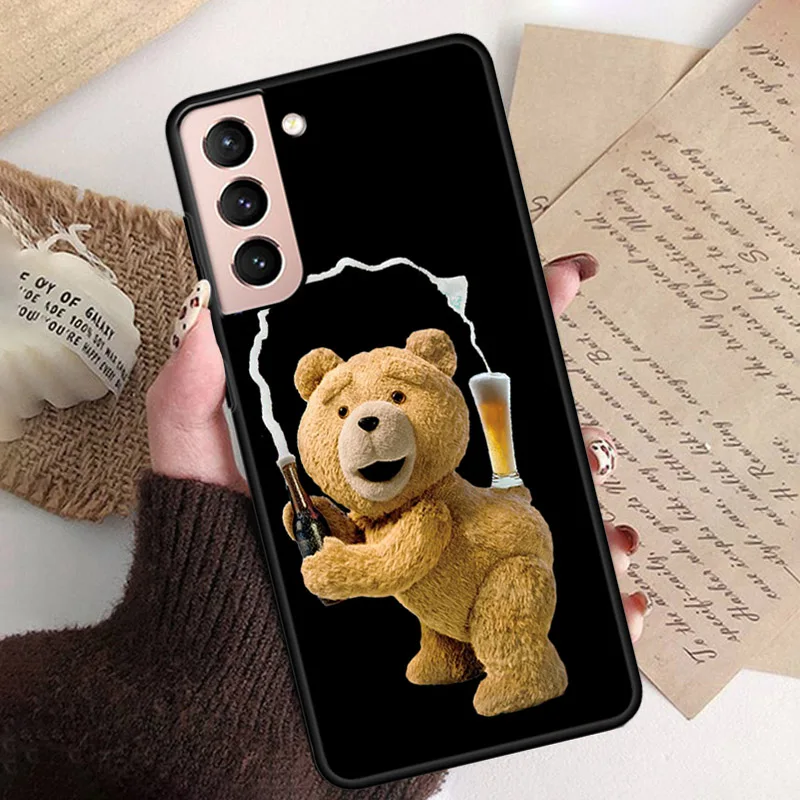 Phone Case for Samsung S26 S25 S24 S23 S22 Ultra S23 S22 S25 Plus S24 FE S26Edge Cartoon Teddy Bear Beer Phone Capa view 2