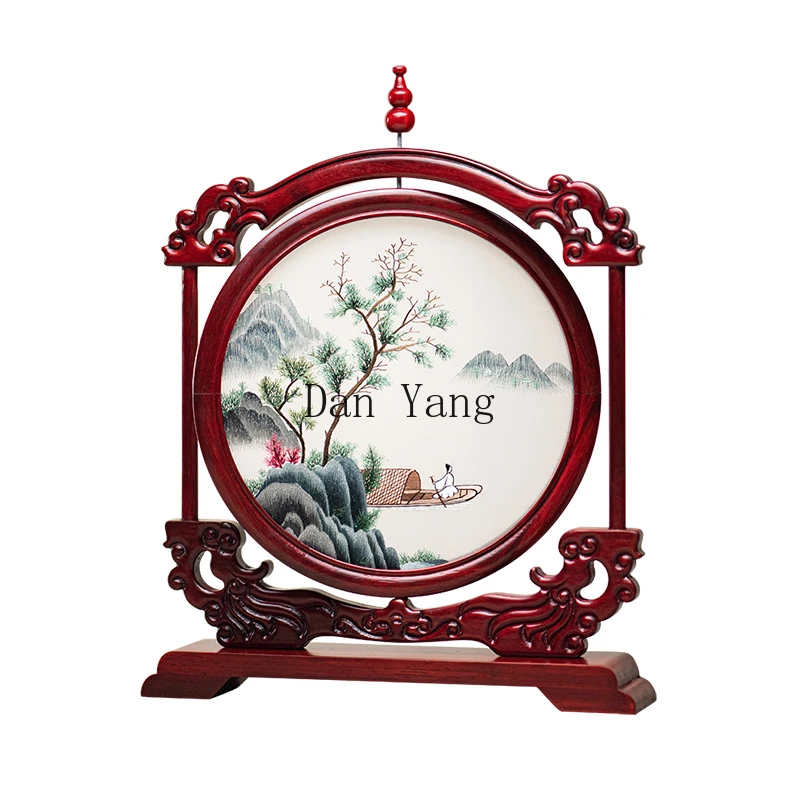 

YJ handmade Suzhou embroidery ornament double-sided embroidery handicraft desktop office decoration desk screen gift