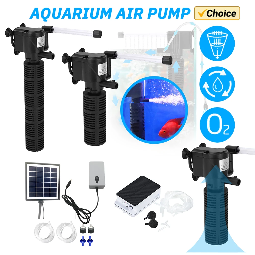 Filtro interno de acuario 3 en 1, Mini filtro impermeable para acuario, bomba de tanque de peces, purificador de agua sumergible, accesorios para acuario