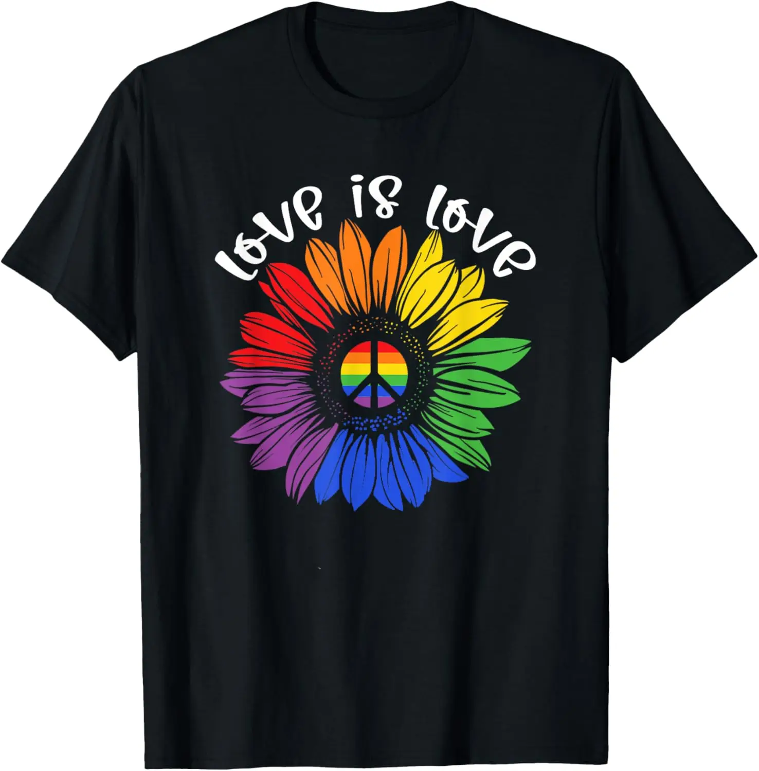 

Love is Love Rainbow Sunflower LGBT Gay T-Shirt