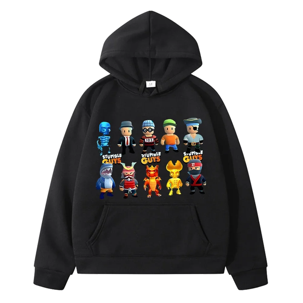 Stumble Guys Autumn Sweatshirt Game Kawaii Hoodies boys y2k sudadera Fleece pullover Jacket anime hoodie kids clothes girls