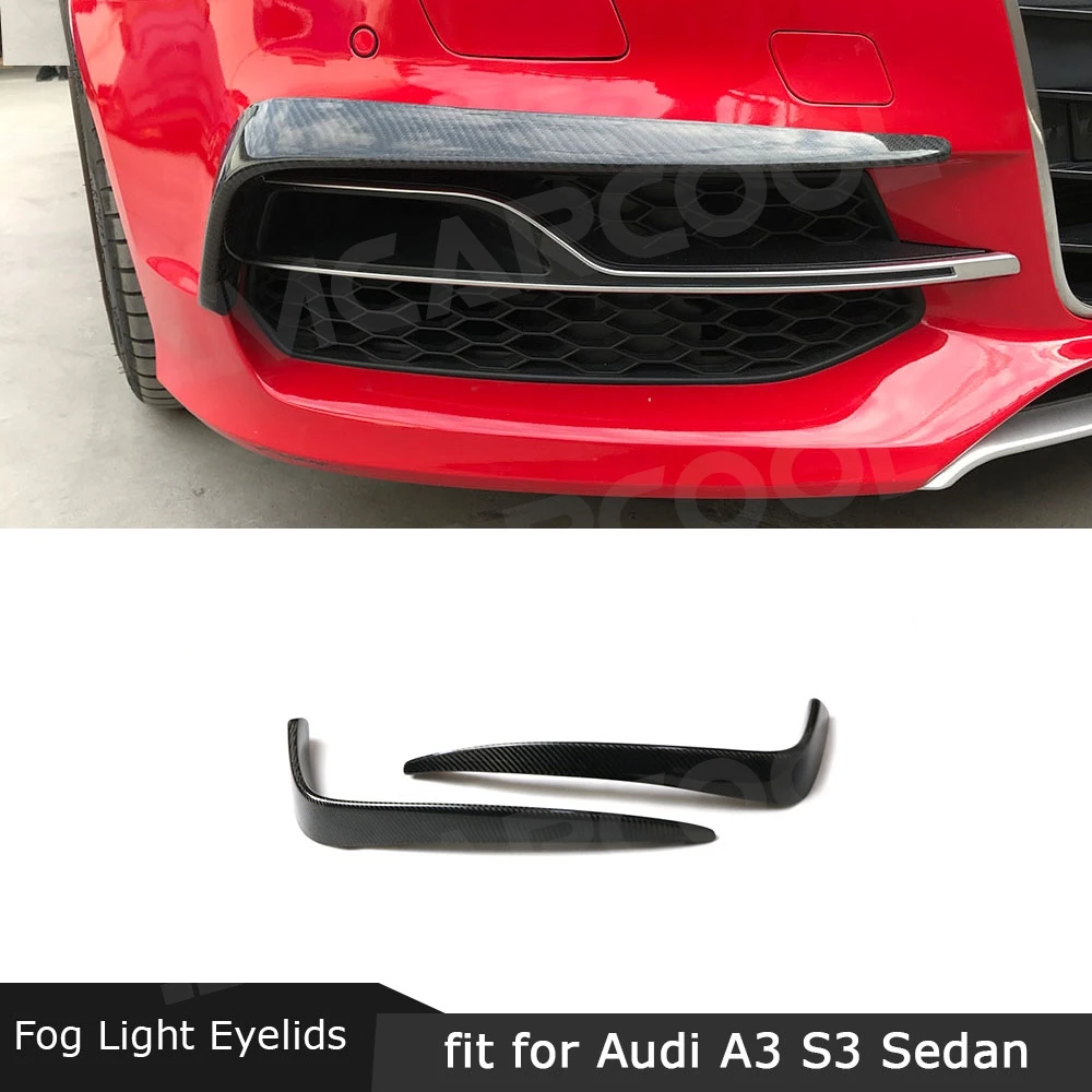 

Real Carbon Fiber Front Fog Light Eyelids Frame for Audi A3 S3 Sedan Hatchback 2013 - 2019 RS3 Style Foglamp Eyebrows Trim Cover