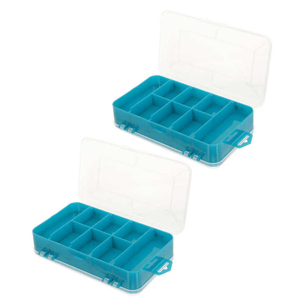 

2pcs Storage Boxes Transparent PP Small Parts Hardware Accessories Green Plastic Organizer Containers Bead Nails Electronics