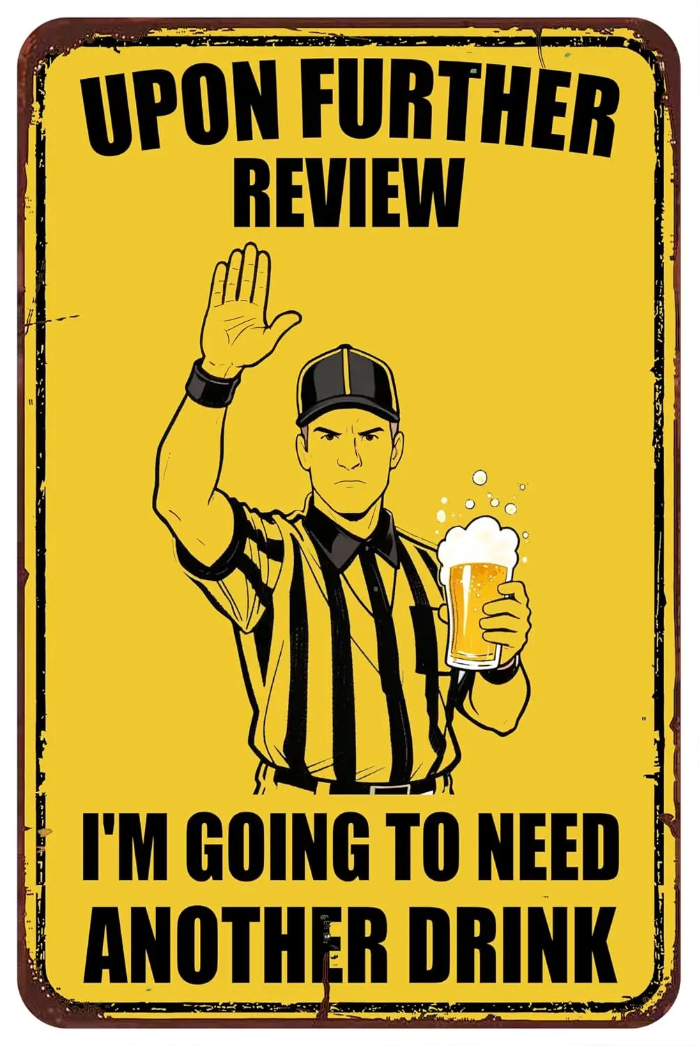 Football Wall Decor for Man Cave Sports Theme Room,Funny Home Bar Wall Art | Gifts for Men Mancave Accessories   Metal Signs--Ti