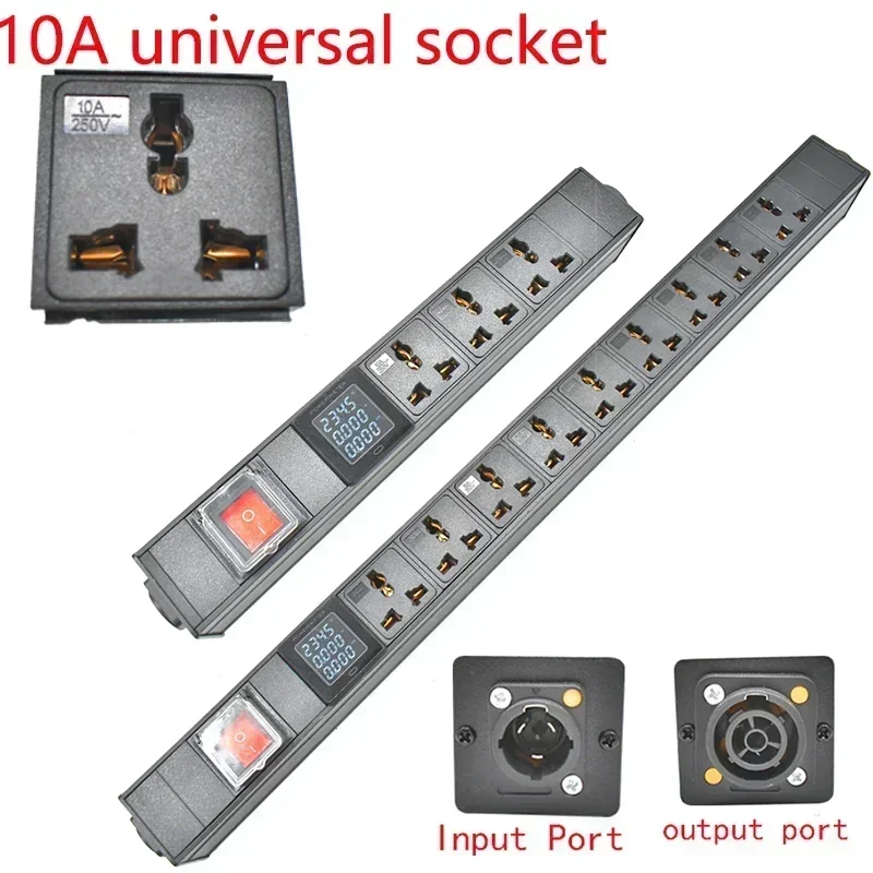 10A Universal socket PDU Power strip Waterproof Locking Powercon True Connector NAC3FX-W NAC3MPX aviation port 2-9AC