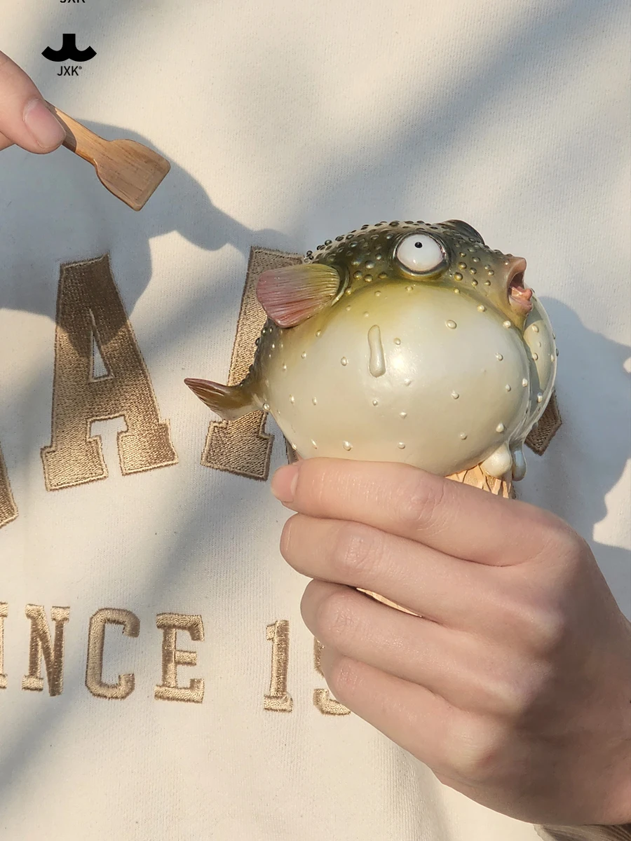 

Коллекционная статичная фигурка-скульптура JXK Duckbill Ice Cream Cone из смолы, имитирующая мороженое в рожке, модная игрушка-украшение