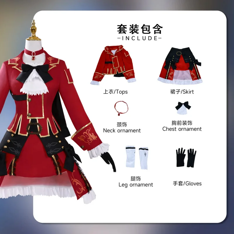 

XIV FF14 FFXIV RDM Cosplay Costume Red Mage School Uniform Halloween Carnival Role Play Outfit om[8