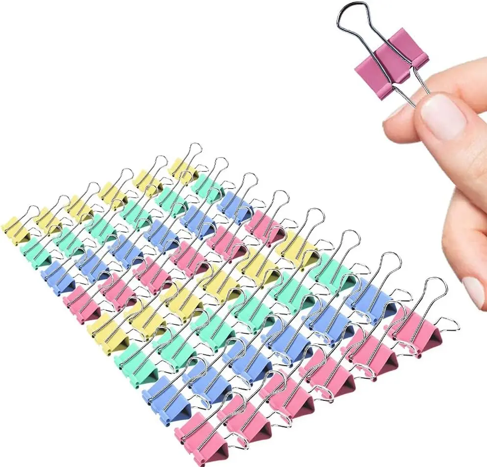 

Small Binder Clips Width 0.75 Inch Capacity 0.31 Inch 80 PCS, Binder Clips 19mm 3/4 Inch for Teacher School Office and Business