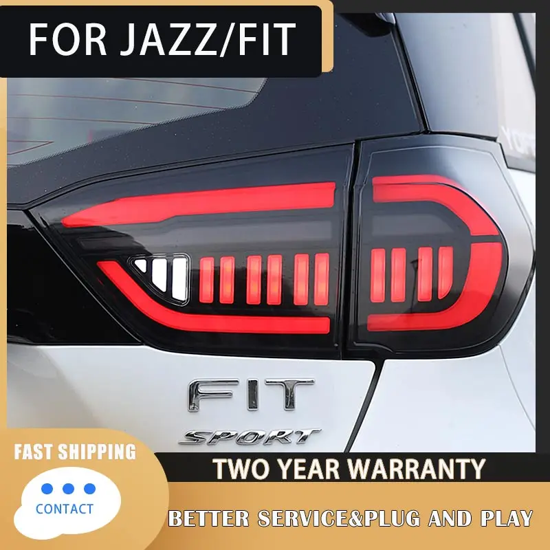 Tail Lamp For Honda FIT Jazz 2021 GK5 Taillights Dynamic Turn Signal Reversing Parking Lights LED Rear Lamp