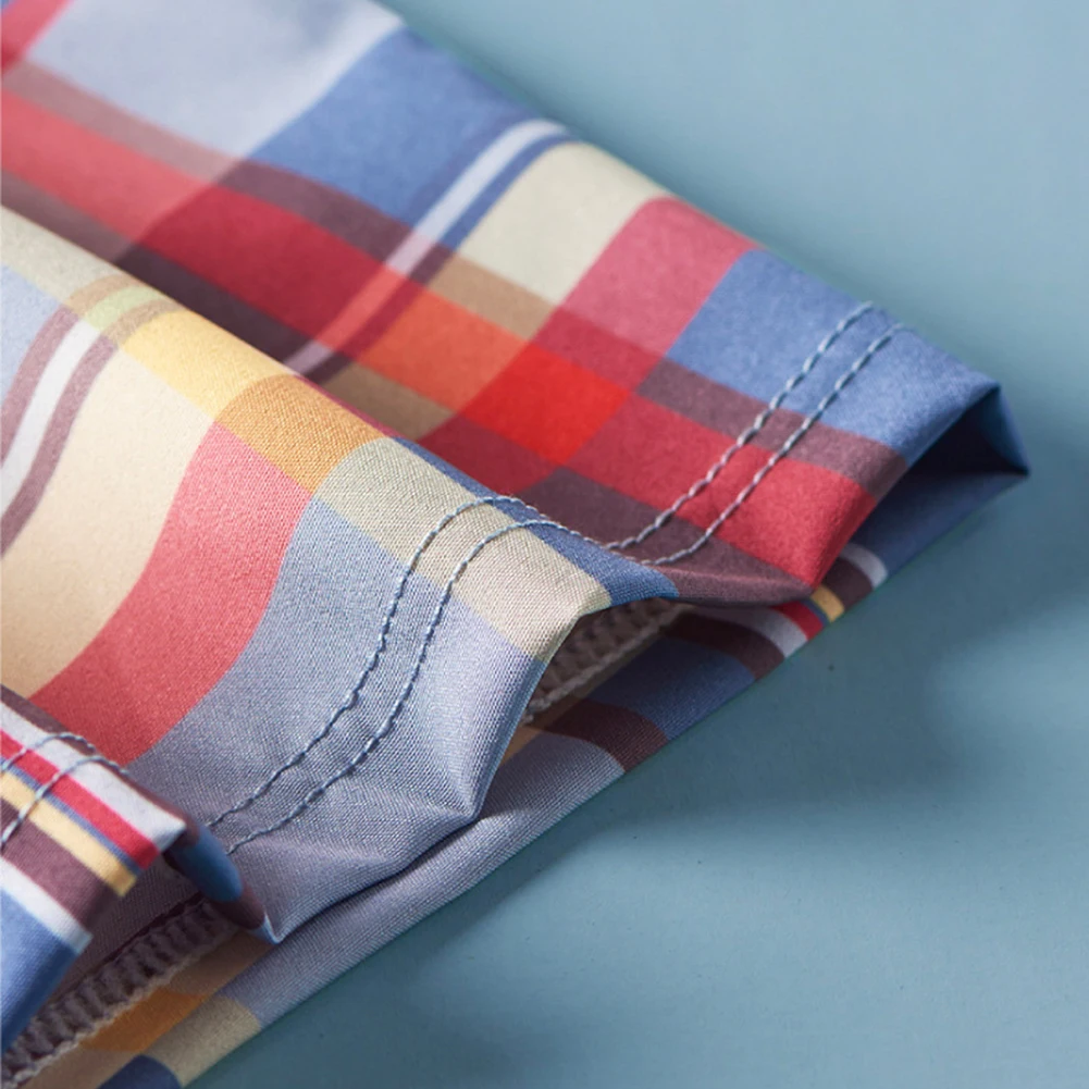 

Клетчатые трусы-боксеры, мужские свободные боксеры, шорты, нижнее белье, трусы со средней талией, мужские штаны для сна, дышащая домашняя одежда