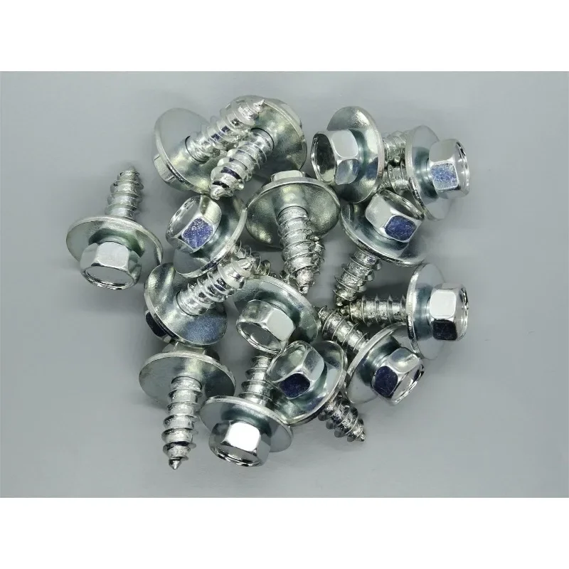 30Pcs Self Trapping Screws Washer Head Galvanized Hexagon Socket Under Screw Bolt Retainers Under Cover Screw for BMW AUDI Ford