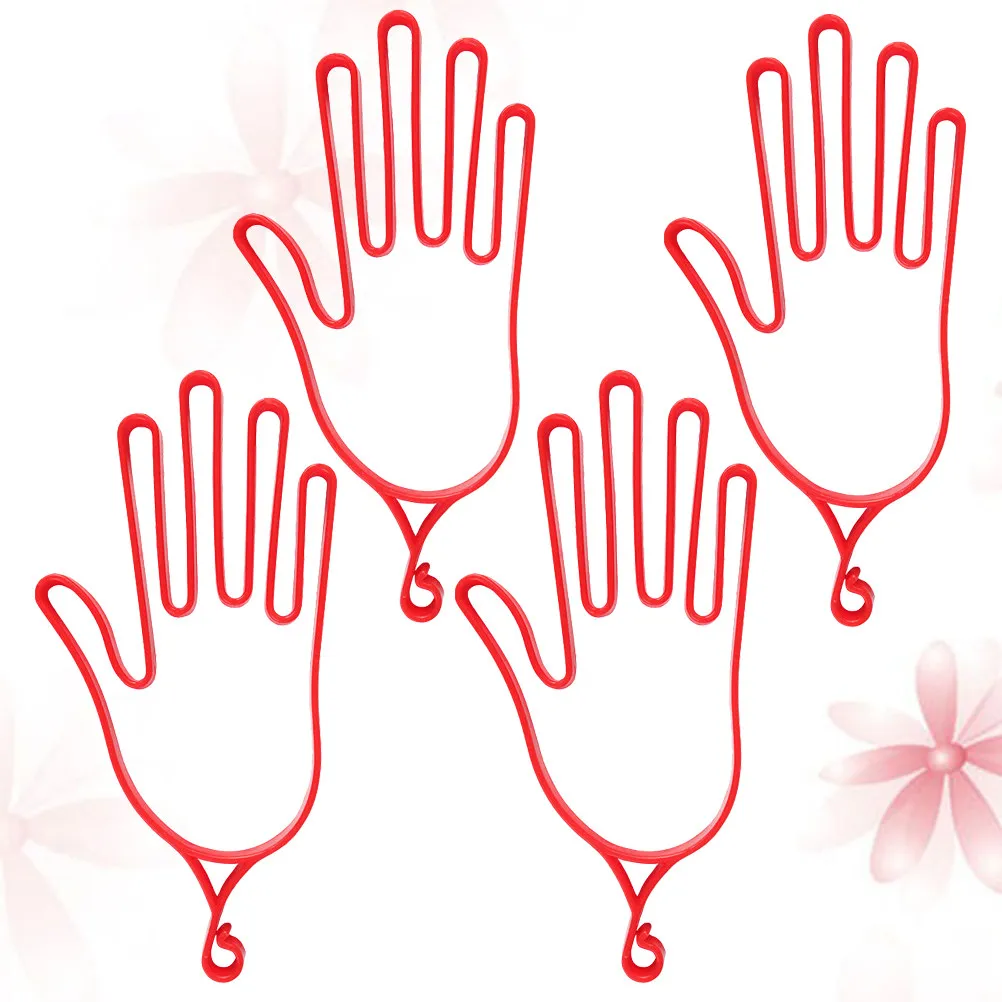 

4Pcs Golf Glove Holder Hand Shape Glove Rack Prevent Bumps Maintain Shape Drying Frame Hanger Retaining Bracket Red