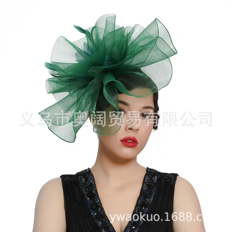

Bridal Mesh Hair Accessories Hair Clip Hairband Dual-use Hot-selling Feather Hair Accessories Party Banquet Hair Ornaments